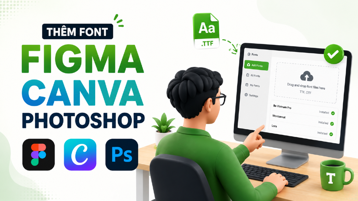 Cách thêm font vào Figma, Canva và Photoshop mà không lỗi dấu tiếng Việt